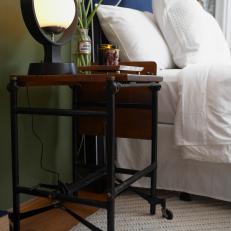 Guest Bedroom With Typewriter Table Nightstand