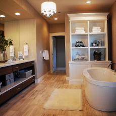 Contemporary Bathroom With Freestanding Tub