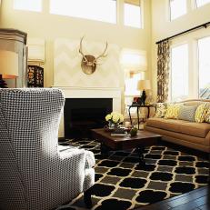 Neutral Cathedral-Style Living Room