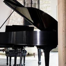 Grand Piano With Tufted Bench