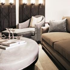 Gray Living Room with Uplighting