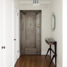 Console Table and Pendant Light Accent Weathered Front Door