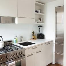Small Space Kitchen With White Cabinets