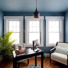 Traditional Blue Home Office 
