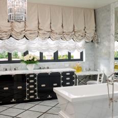 Dazzling Master Bathroom in Black and White