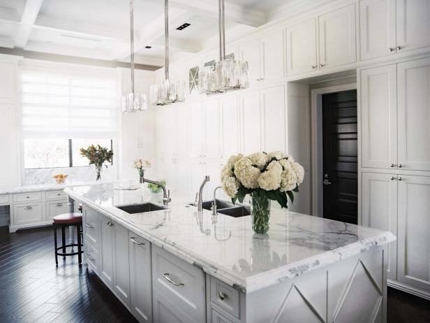 Traditional White Kitchen Featuring Floor-to-Ceiling ...