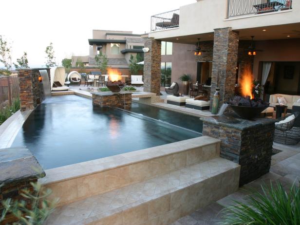 Contemporary Multilevel Infinity Pool | HGTV