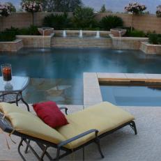 Tuscan-Style Pool with Fountains, Spa and Patio