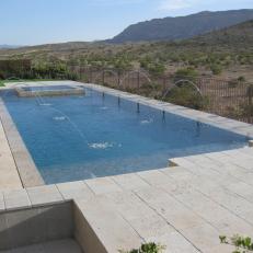 Modern Pool with Water Feature