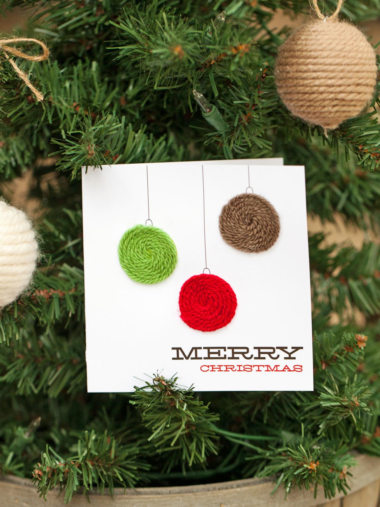 Download Yarn Embellished Holiday Ornament Card Hgtv PSD Mockup Templates