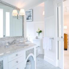 White Bathroom With Elegant Mosaic Tile