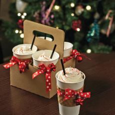 Homemade Coffee FLavored Cupcakes in Holiday To-Go Cups