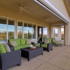All-Weather Patio Furniture with Bright Green Cushions