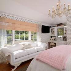 Charming White Bedroom With Pink Accents