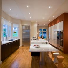 Contemporary Kitchen With Two-Level Island