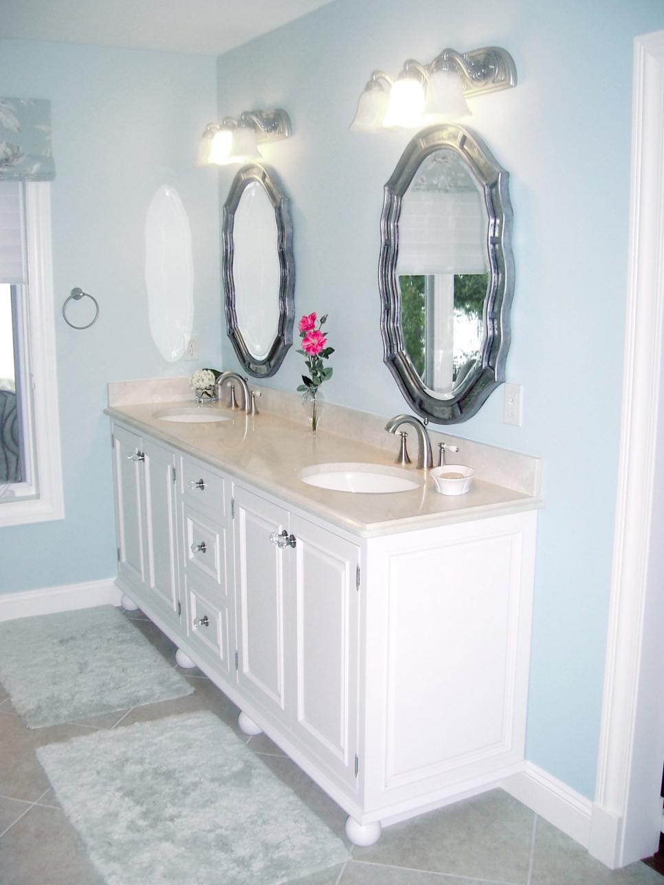 Blue Bathroom With Double Vanity | HGTV