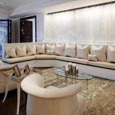 Contemporary Sitting Room With Large Neutral Banquette