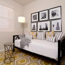 Contemporary Daybed With Pops of Yellow