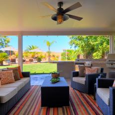 Contemporary Outdoor Living Room With Colorful Accents
