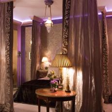 Bedroom With Lavender Back Lighting