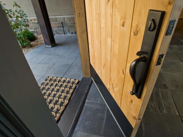 Light Wood Front Door With Black Handle Hgtv