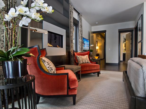 Velvet Club Chairs In Master Bedroom Seating Area Hgtv