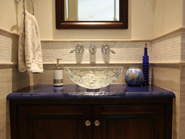 Blue Stone Countertop Brings Color to Neutral Bathroom | HGTV