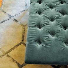 Turquoise Tufted Bench