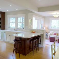 Kitchen, Family Room Combine in Harmonious Space