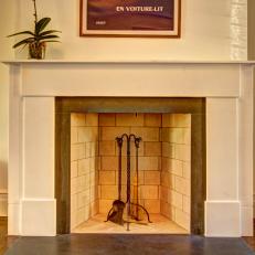 Marble and Slate Wood-Burning Fireplace