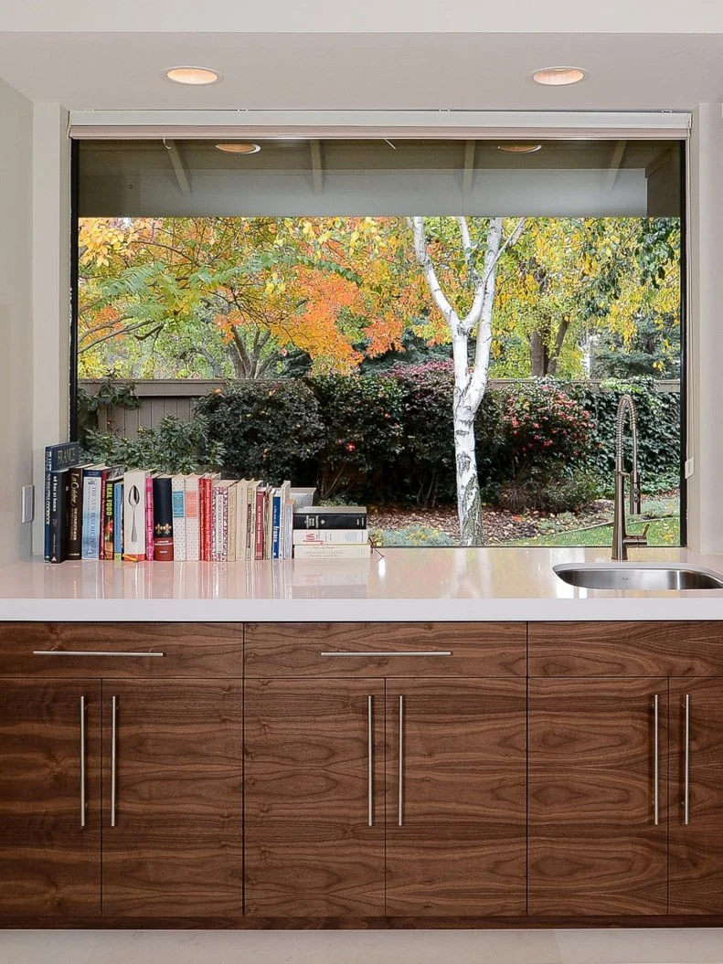 Contemporary Kitchen Counter With Sink Contemporary White Kitchen Counter with Wood Cabinets