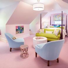 Pink Contemporary Girl's Bedroom is Vibrant, Stylish
