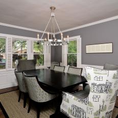 Gray Dining Room With Mix-and-Match Chairs