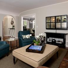 Neutral Transitional Cozy Living Room Sitting Area