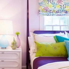 Girl's Pink Bedroom Balances Bright Colors, Patterns