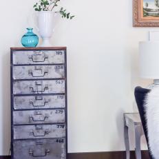 Neutral Vintage Eclectic Living Room With Storage Cabinet