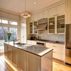 White Kitchen with French Doors