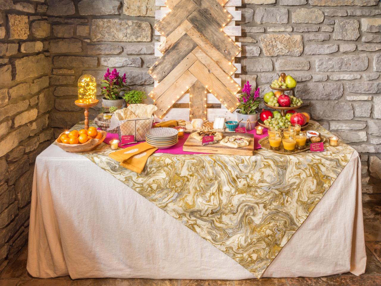 How To Set Up A Gorgeous Buffet Table For Your Holiday Party Hgtv S Decorating Design Blog Hgtv