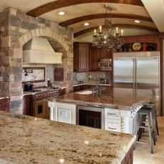 Barrel Ceiling Sets Tone in Tuscan-Style Kitchen