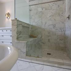 Transitional Bathroom With Glass Shower