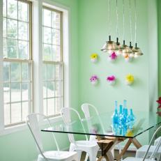 Bright Green Breakfast Nook Is Vibrant, Colorful
