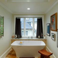 White AsianBathroom With Soaking Tub