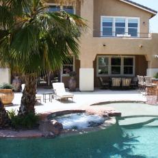 Backyard Pool With Palm Trees