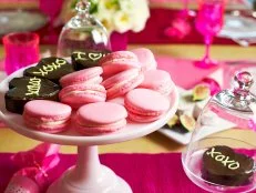 Pink Raspberry Heart Shaped Macaroons