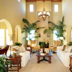 Yellow Mediterranean Living Room Photos Hgtv Mediterranean Yellow Living Room With Arched Openings