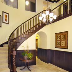 Transitional Spiral Staircase and Landing
