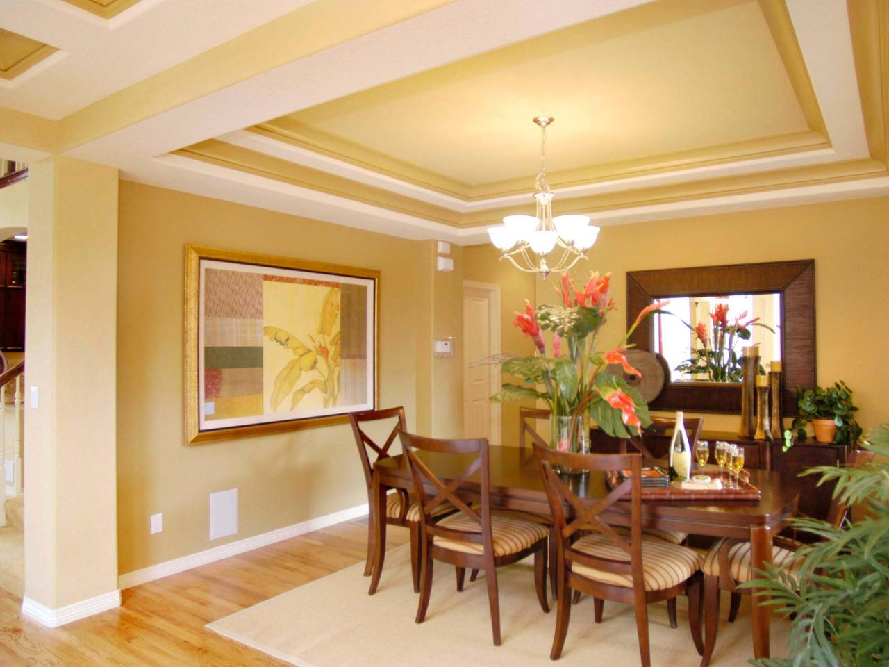 Traditional Dining Room With Tray Ceiling Hgtv