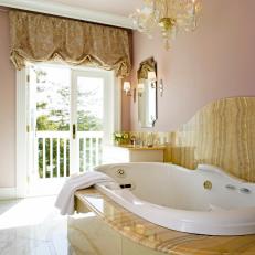 Traditional Master Bath With Marble-Surround Tub