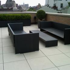 Minimalist Black Furniture on Rooftop Patio