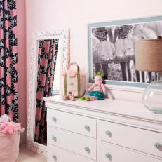 Pink Little Girl's Room With Floral Drapes